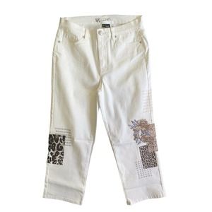 DG2 Diane Gilman Jeans 10T White Embroidered Patch